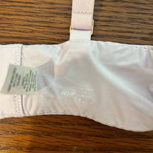 Aerie Real Power Plunge Push Up Bra in color Lilac Ice, size 36D - Picture 8 of 11